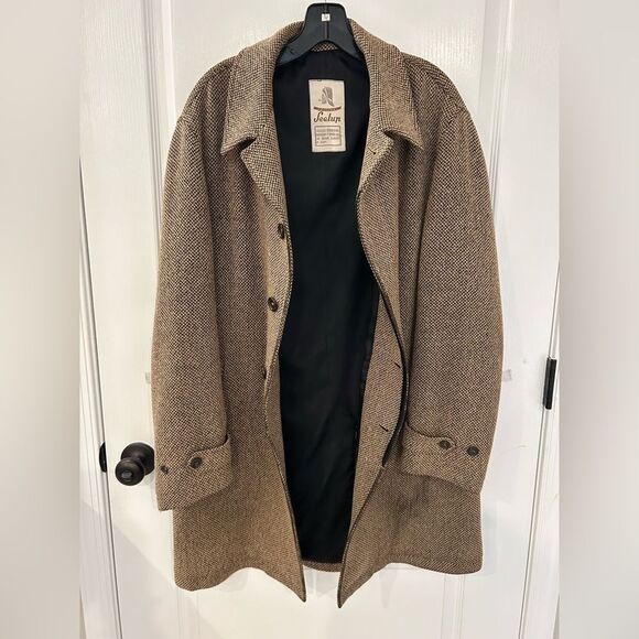 Sealup Men’s Vintage 
Made In Italy Brown 100% Wool Trench Coat Size Large - Picture 5 of 15